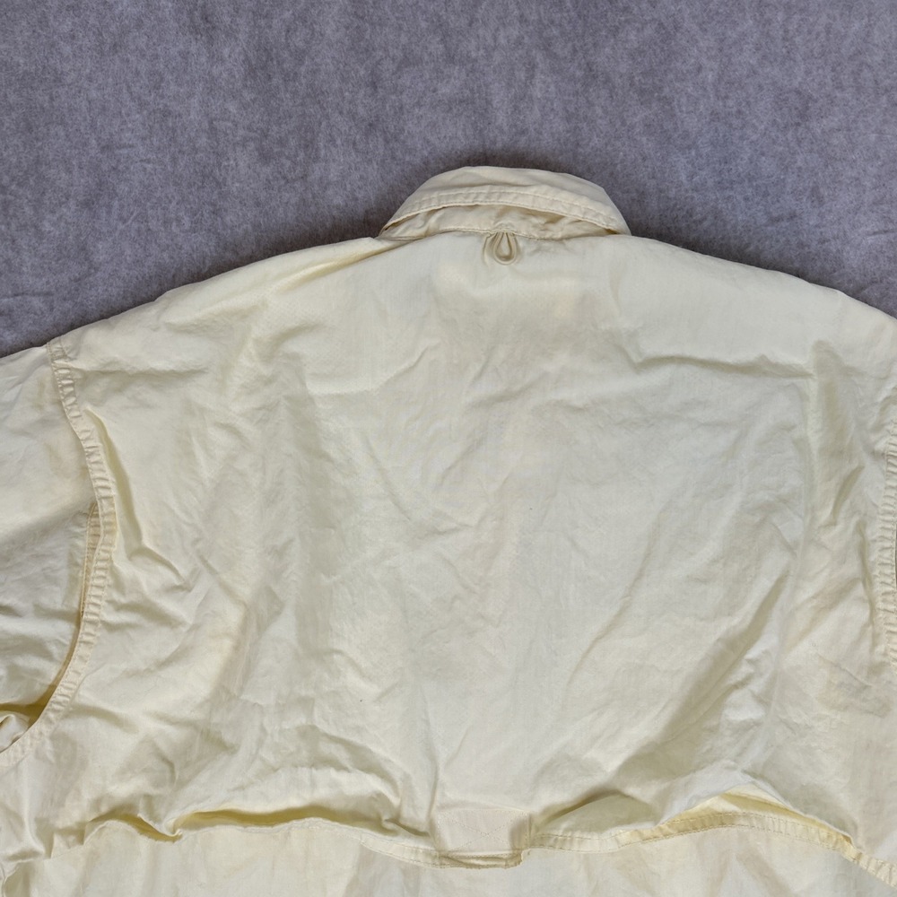 Bimini Bay Outfitters Mens Yellow Short Sleeve Button Up Fishing Shirt Size M - Picture 9 of 9